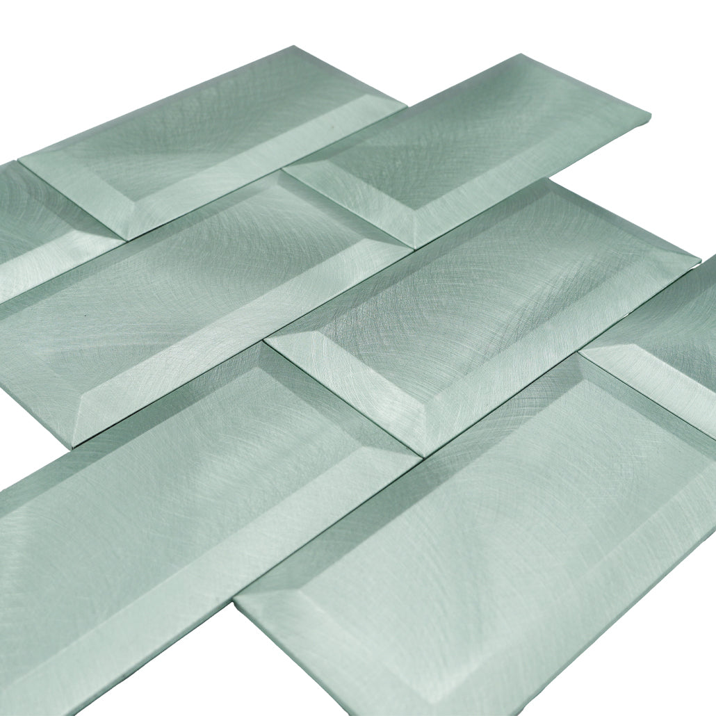 Subway 3D Pastel Green Peel & Stick Splashback | 30.5×30.5 cm | Self-Adhesive Mosaic Tile