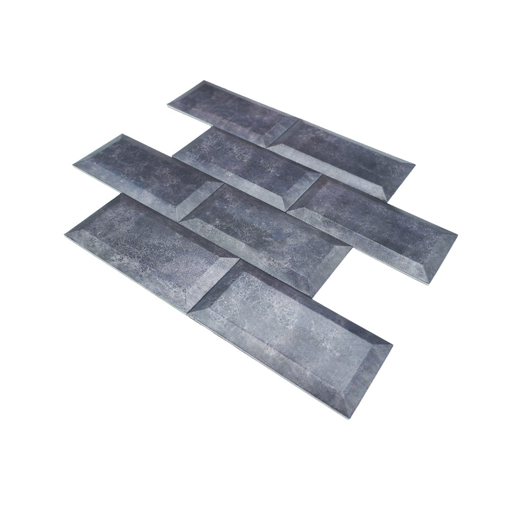 Subway 3D Blue-Gray Peel & Stick Splashback | 30.5×30.5 cm | Self-Adhesive Mosaic Tile