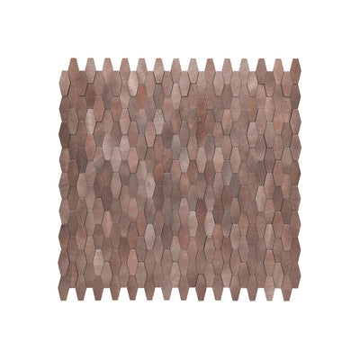 Picket 3D Dark Copper Peel & Stick Splashback | 31×30 cm | Self-Adhesive Mosaic Tile