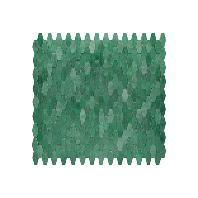 Picket 3D Dark Green Peel & Stick Splashback | 31×30 cm | Self-Adhesive Mosaic Tile