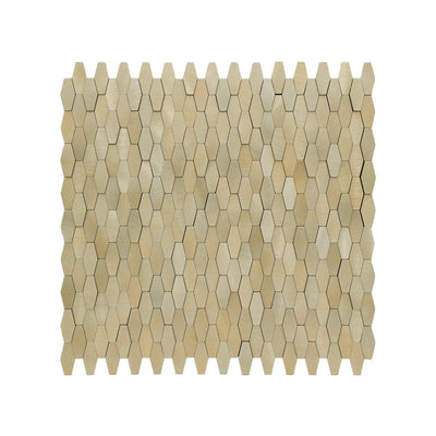 Picket 3D Gold Peel & Stick Splashback | 31×30 cm | Self-Adhesive Mosaic Tile
