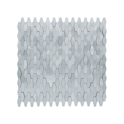 Picket 3D Silver Peel & Stick Splashback | 31×30 cm | Self-Adhesive Mosaic Tile