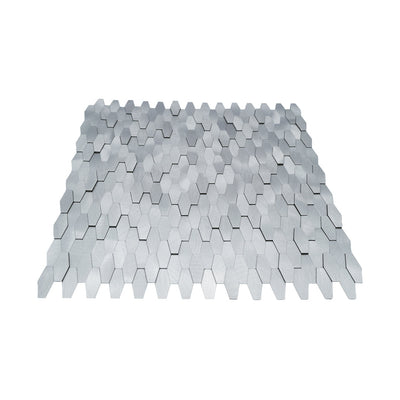 Picket 3D Silver Peel & Stick Splashback | 31×30 cm | Self-Adhesive Mosaic Tile