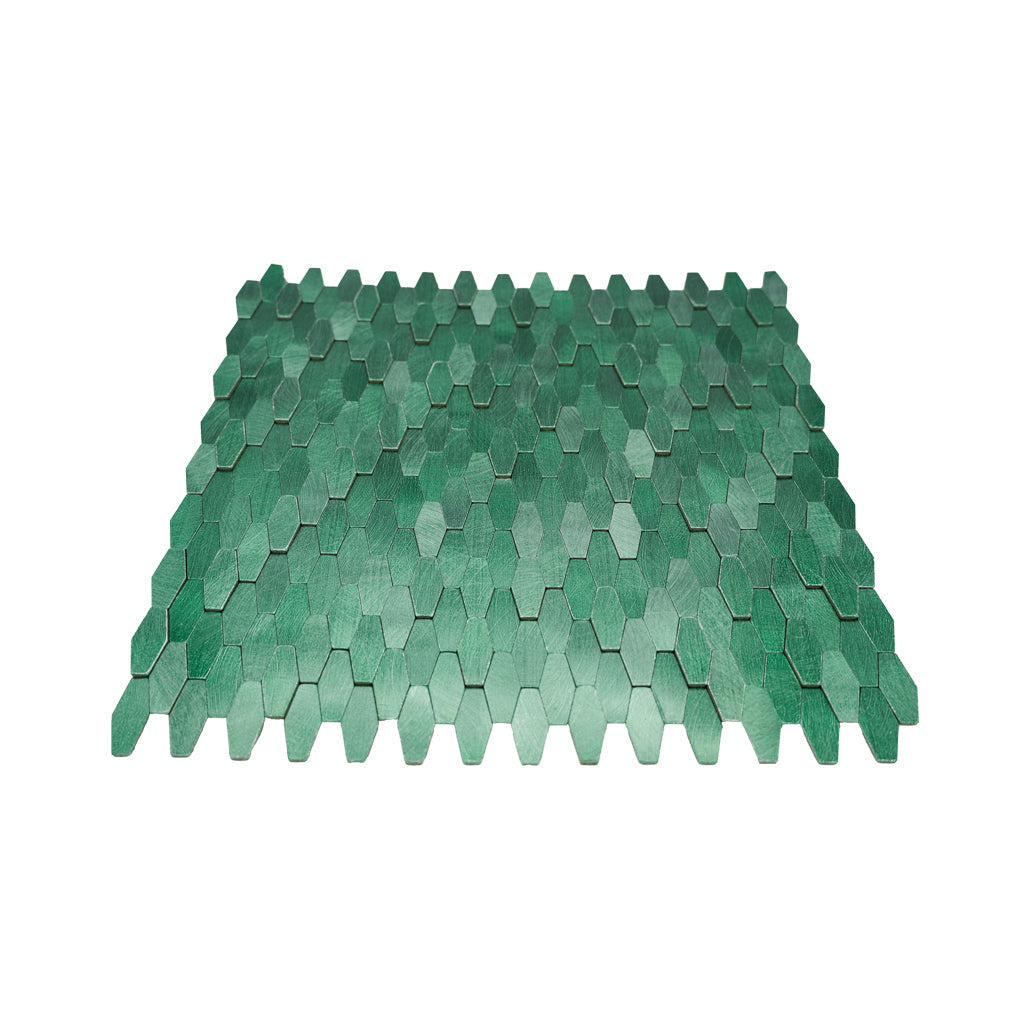 Picket 3D Dark Green Peel & Stick Splashback | 31×30 cm | Self-Adhesive Mosaic Tile