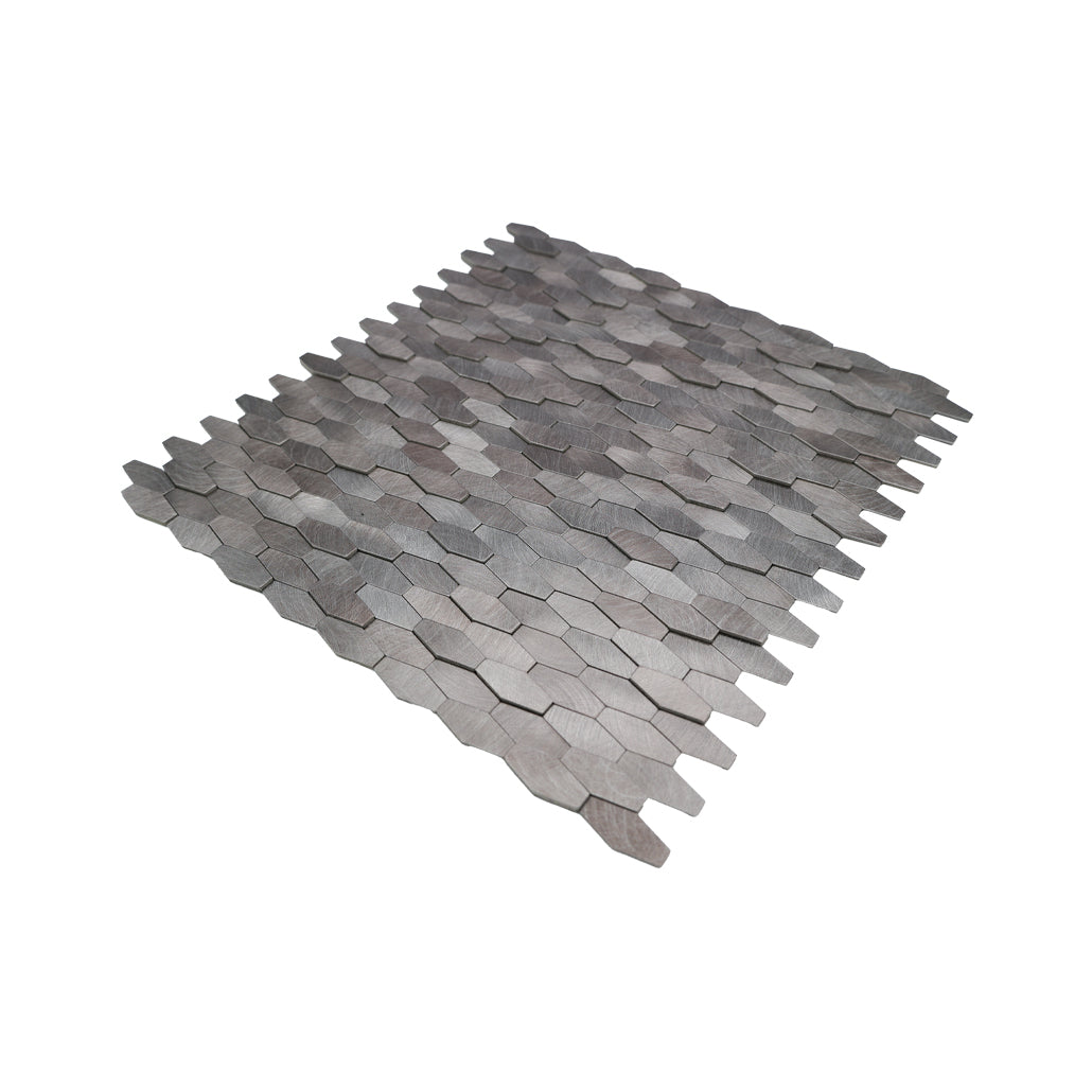 Picket 3D Gray Peel & Stick Splashback | 31×30 cm | Self-Adhesive Mosaic Tile