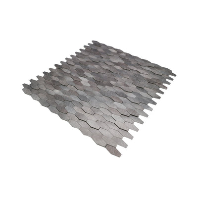 Picket 3D Gray Peel & Stick Splashback | 31×30 cm | Self-Adhesive Mosaic Tile