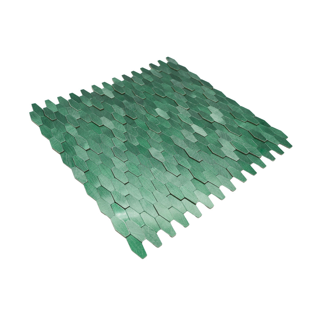 Picket 3D Dark Green Peel & Stick Splashback | 31×30 cm | Self-Adhesive Mosaic Tile