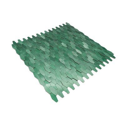 Picket 3D Dark Green Peel & Stick Splashback | 31×30 cm | Self-Adhesive Mosaic Tile