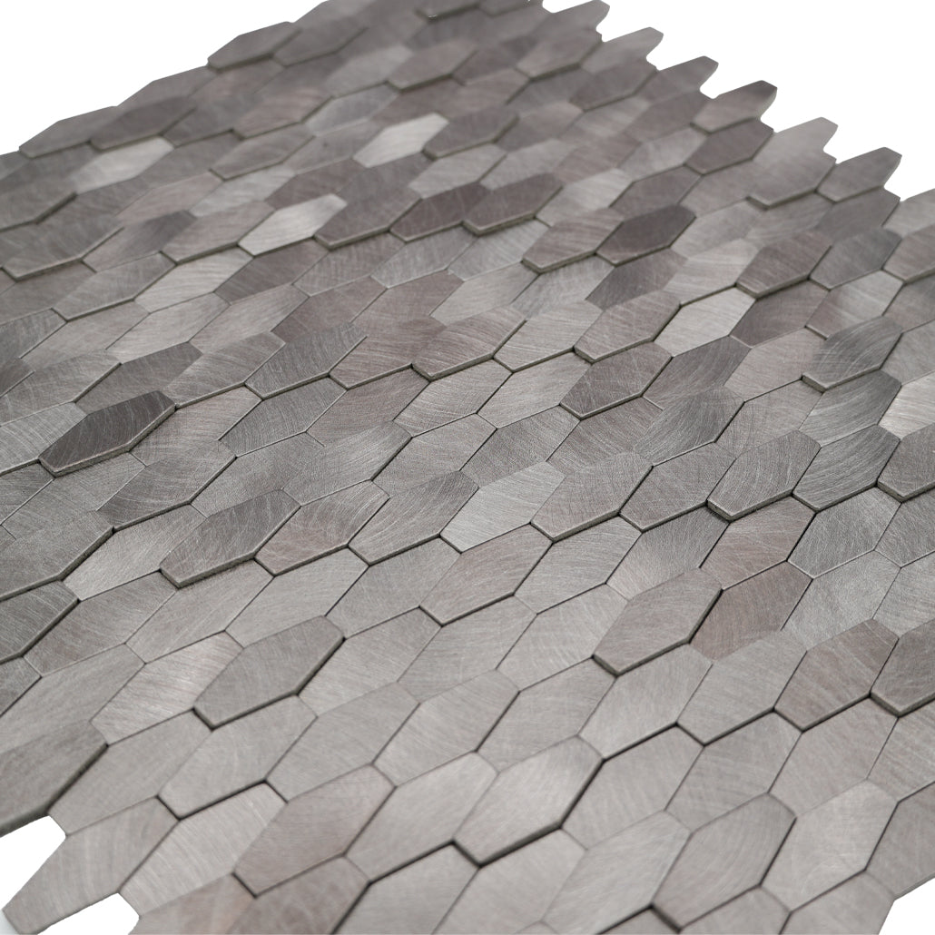 Picket 3D Gray Peel & Stick Splashback | 31×30 cm | Self-Adhesive Mosaic Tile