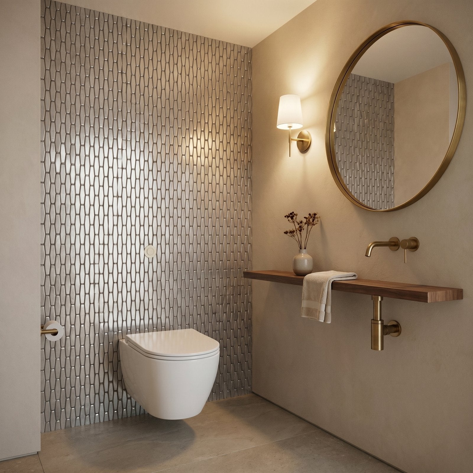Picket 3D Gray Peel & Stick Splashback | 31×30 cm | Self-Adhesive Mosaic Tile