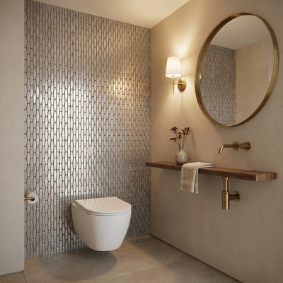 Picket 3D Gray Peel & Stick Splashback | 31×30 cm | Self-Adhesive Mosaic Tile