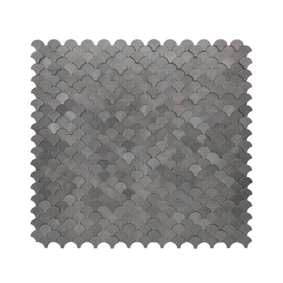 Fish Scale 3D Anthracite Peel & Stick Splashback | 28.8×29.8 cm | Self-Adhesive Mosaic Tile