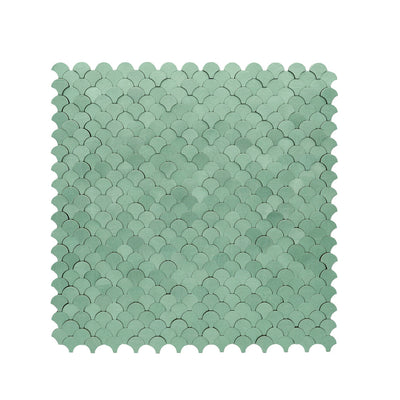 Fish Scale 3D Pastel Green Peel & Stick Splashback | 28.8×29.8 cm | Self-Adhesive Mosaic Tile