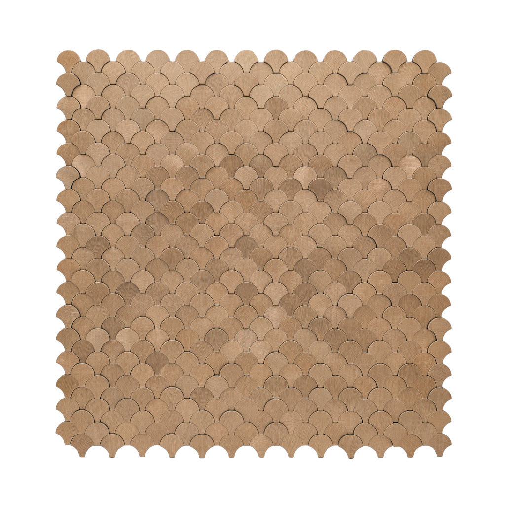 Fish Scale 3D Copper Peel & Stick Splashback | 28.8×29.8 cm | Self-Adhesive Mosaic Tile