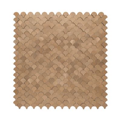 Fish Scale 3D Copper Peel & Stick Splashback | 28.8×29.8 cm | Self-Adhesive Mosaic Tile