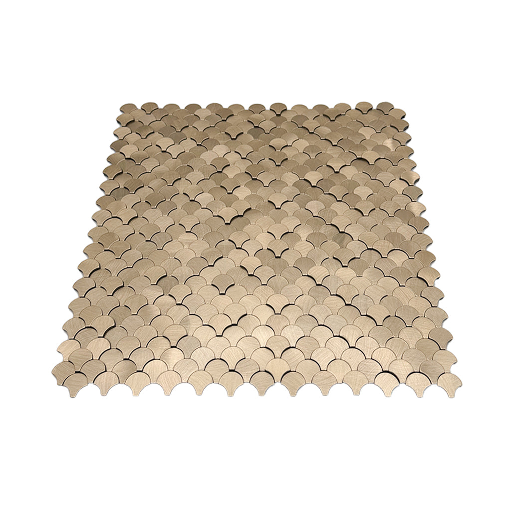 Fish Scale 3D Gold Peel & Stick Splashback | 28.8×29.8 cm | Self-Adhesive Mosaic Tile