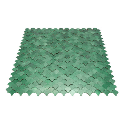Fish Scale 3D Dark Green Peel & Stick Splashback | 28.8×29.8 cm | Self-Adhesive Mosaic Tile