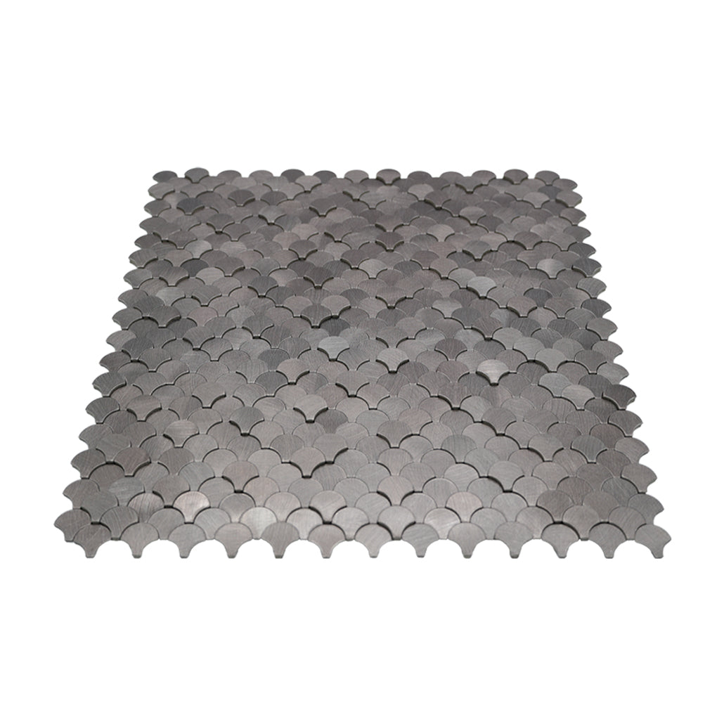 Fish Scale 3D Anthracite Peel & Stick Splashback | 28.8×29.8 cm | Self-Adhesive Mosaic Tile