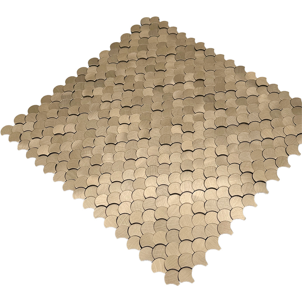 Fish Scale 3D Gold Peel & Stick Splashback | 28.8×29.8 cm | Self-Adhesive Mosaic Tile