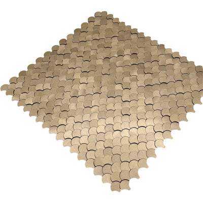 Fish Scale 3D Gold Peel & Stick Splashback | 28.8×29.8 cm | Self-Adhesive Mosaic Tile