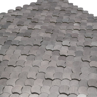 Fish Scale 3D Anthracite Peel & Stick Splashback | 28.8×29.8 cm | Self-Adhesive Mosaic Tile
