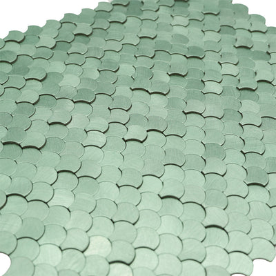 Fish Scale 3D Pastel Green Peel & Stick Splashback | 28.8×29.8 cm | Self-Adhesive Mosaic Tile