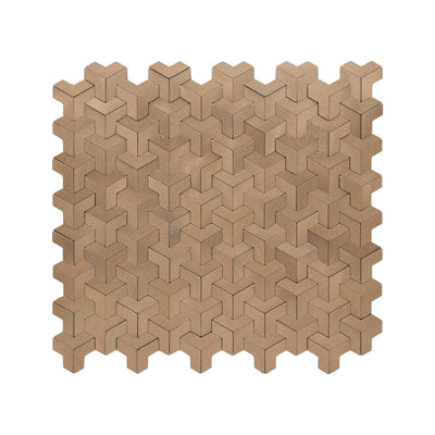 Trifold 3D Natural Peel & Stick Splashback | 30.3×28 cm | Self-Adhesive Mosaic Tile