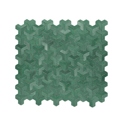 Trifold 3D Dark Green Peel & Stick Splashback | 30.3×28 cm | Self-Adhesive Mosaic Tile