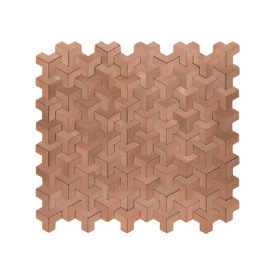 Trifold 3D Copper Peel & Stick Splashback | 30.3×28 cm | Self-Adhesive Mosaic Tile