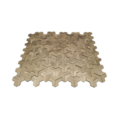 Trifold 3D Gold Peel & Stick Splashback | 30.3×28 cm | Self-Adhesive Mosaic Tile