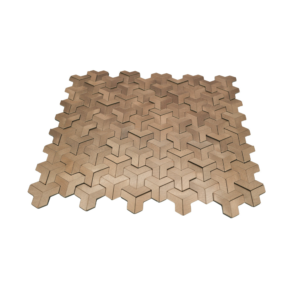 Trifold 3D Natural Peel & Stick Splashback | 30.3×28 cm | Self-Adhesive Mosaic Tile