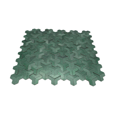 Trifold 3D Dark Green Peel & Stick Splashback | 30.3×28 cm | Self-Adhesive Mosaic Tile