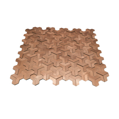 Trifold 3D Copper Peel & Stick Splashback | 30.3×28 cm | Self-Adhesive Mosaic Tile