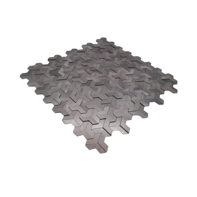 Trifold 3D Anthracite Peel & Stick Splashback | 30.3×28 cm | Self-Adhesive Mosaic Tile