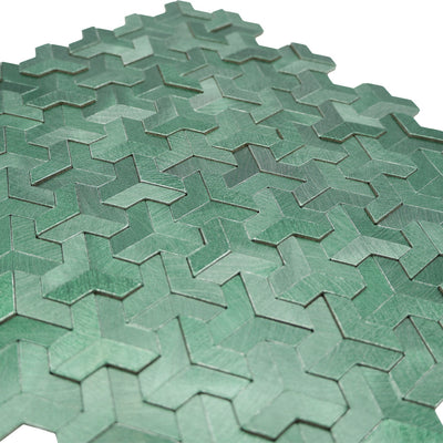 Trifold 3D Dark Green Peel & Stick Splashback | 30.3×28 cm | Self-Adhesive Mosaic Tile