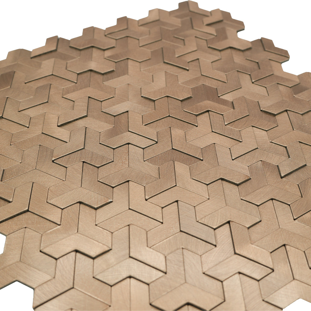 Trifold 3D Natural Peel & Stick Splashback | 30.3×28 cm | Self-Adhesive Mosaic Tile
