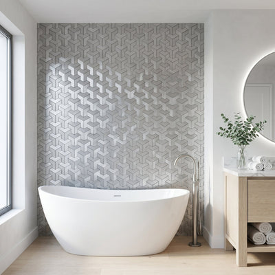 Trifold 3D Silver Peel & Stick Splashback | 30.3×28 cm | Self-Adhesive Mosaic Tile