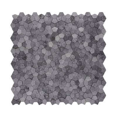 Pentagon 3D Gray Peel & Stick Splashback | 28.2×28.2 cm | Self-Adhesive Mosaic Tile