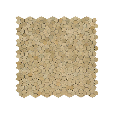 Pentagon 3D Champagne Peel & Stick Splashback | 28.2×28.2 cm | Self-Adhesive Mosaic Tile