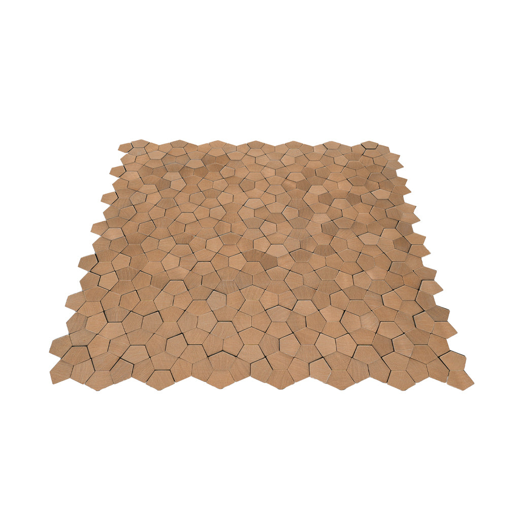 Pentagon 3D Salmon Peel & Stick Splashback | 28.2×28.2 cm | Self-Adhesive Mosaic Tile