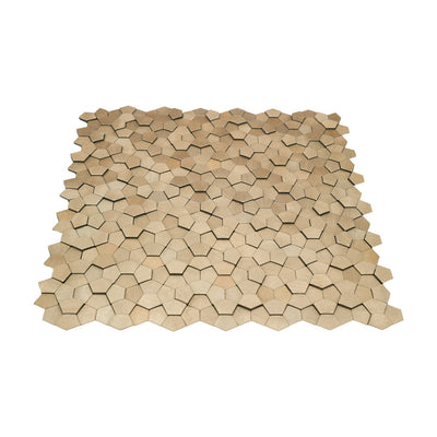 Pentagon 3D Champagne Peel & Stick Splashback | 28.2×28.2 cm | Self-Adhesive Mosaic Tile