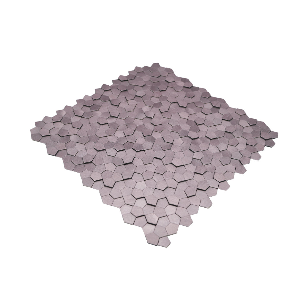 Pentagon 3D Pink Peel & Stick Splashback | 28.2×28.2 cm | Self-Adhesive Mosaic Tile