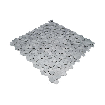 Pentagon 3D Silver Peel & Stick Splashback | 28.2×28.2 cm | Self-Adhesive Mosaic Tile