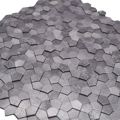Pentagon 3D Gray Peel & Stick Splashback | 28.2×28.2 cm | Self-Adhesive Mosaic Tile