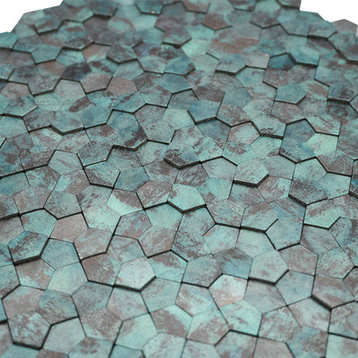 Pentagon 3D Patina Copper Peel & Stick Splashback | 28.2×28.2 cm | Self-Adhesive Mosaic Tile