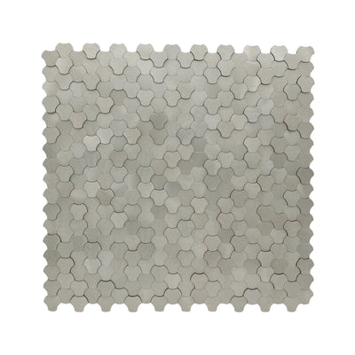 Trefoil 3D Silver Peel & Stick Splashback | 30.5×29.6 cm | Self-Adhesive Mosaic Tile