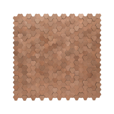Trefoil 3D Copper Peel & Stick Splashback | 30.5×29.6 cm | Self-Adhesive Mosaic Tile