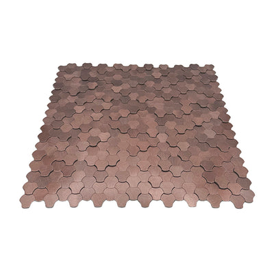 Trefoil 3D Bronze Peel & Stick Splashback | 30.5×29.6 cm | Self-Adhesive Mosaic Tile