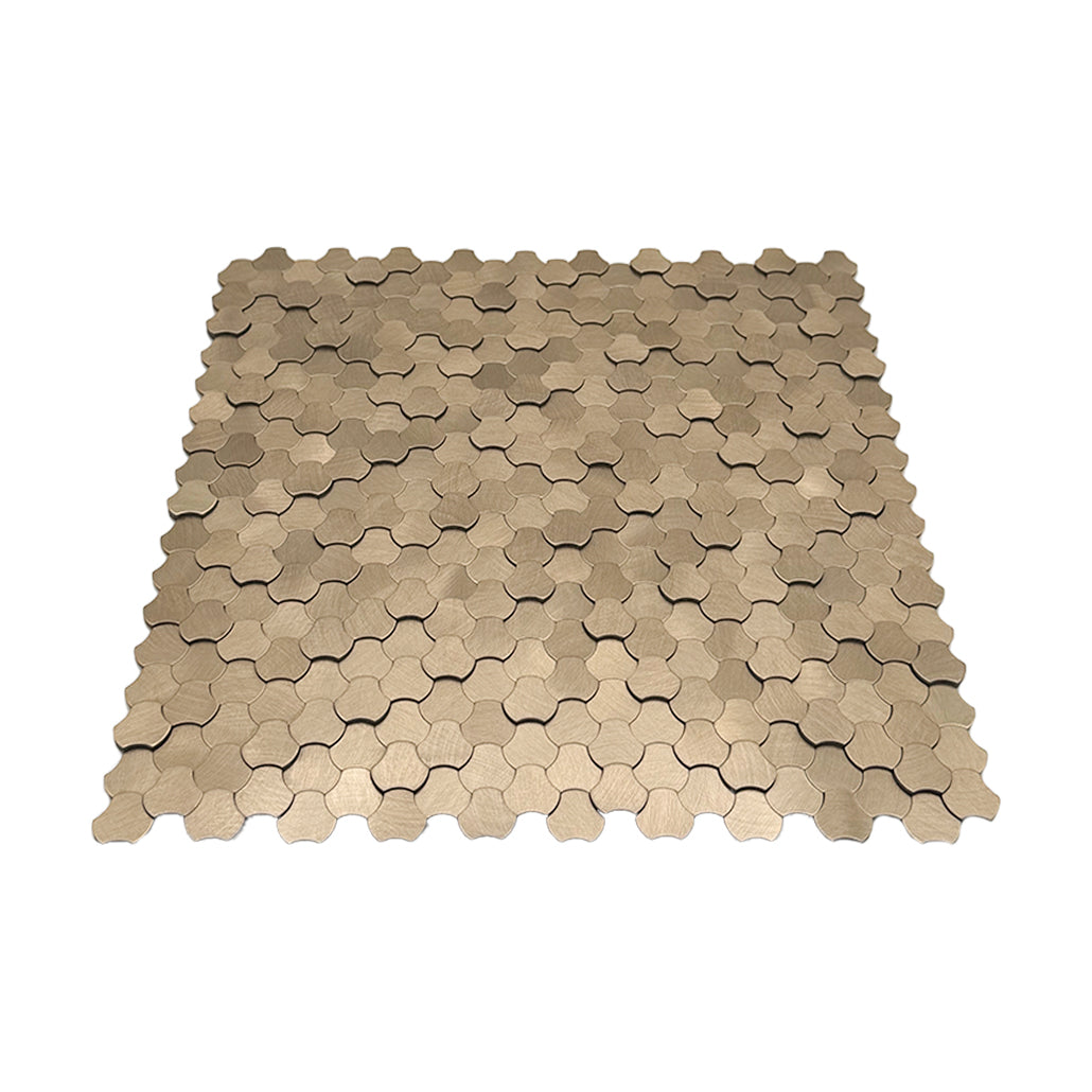 Trefoil 3D Champagne Peel & Stick Splashback | 30.5×29.6 cm | Self-Adhesive Mosaic Tile