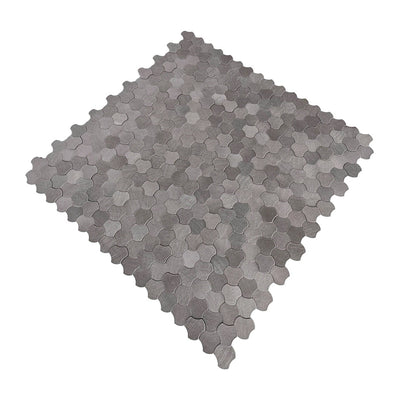 Trefoil 3D Anthracite Peel & Stick Splashback | 30.5×29.6 cm | Self-Adhesive Mosaic Tile
